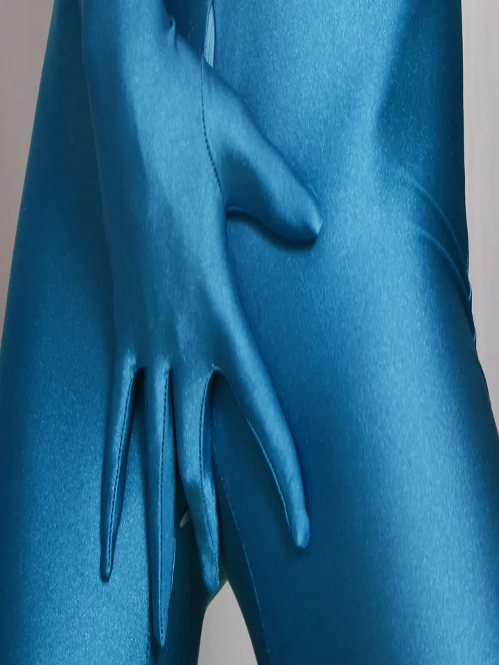 Model in elegant shiny nylon fashion portrait